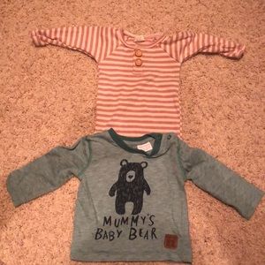 Bear and striped long sleeve